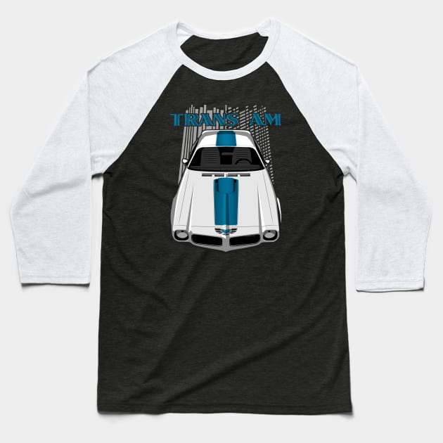 Pontiac Transam 1972 - White and Blue Baseball T-Shirt by V8social